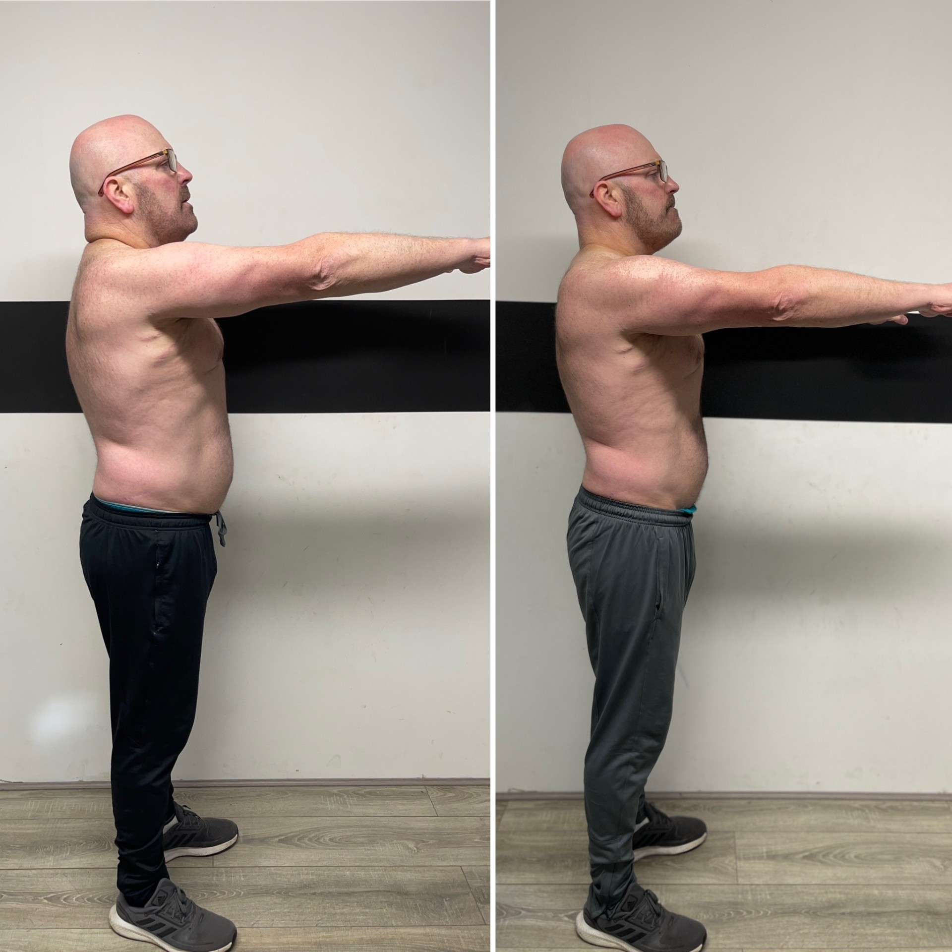 Transformation client transformation — Posture & lean down