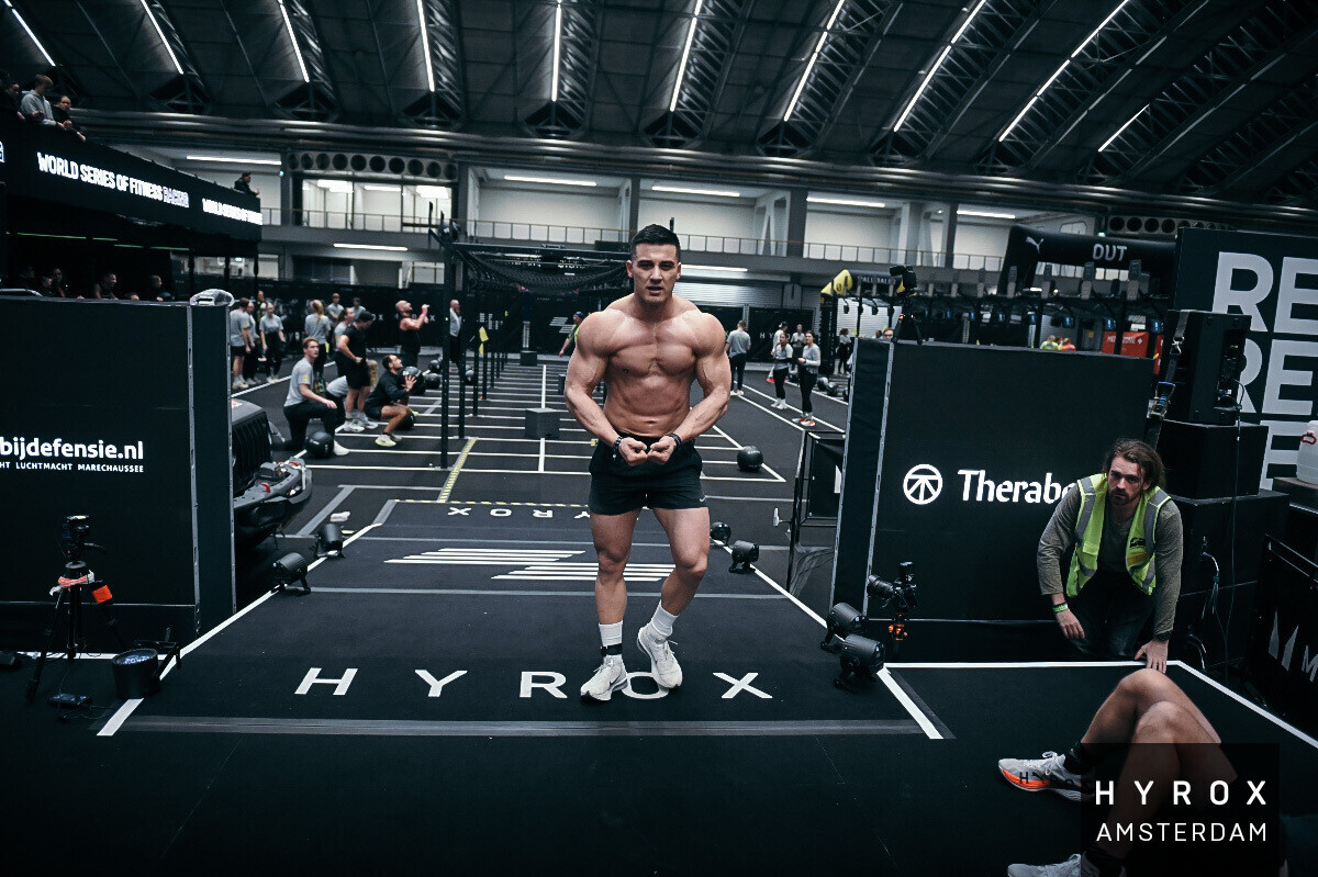 Standing on the HYROX Amsterdam race floor